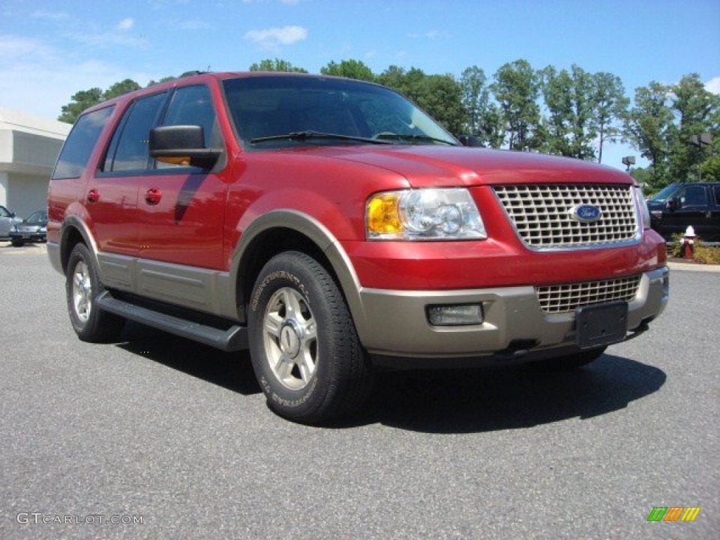 2003 Expedition Eddie Bauer 4x4 - Laser Red Tinted Metallic / Medium Parchment photo #1