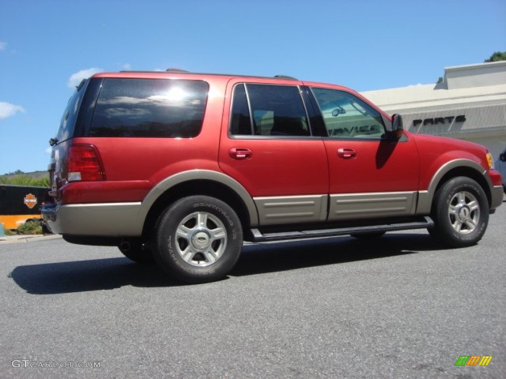 2003 Expedition Eddie Bauer 4x4 - Laser Red Tinted Metallic / Medium Parchment photo #4