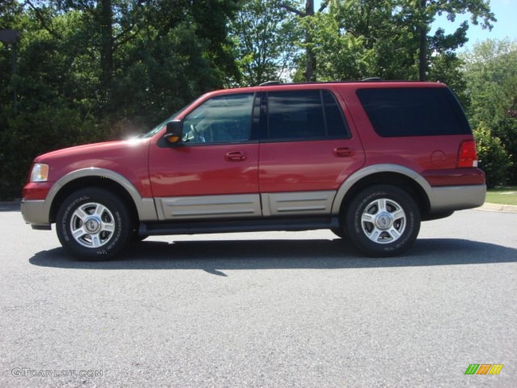 2003 Expedition Eddie Bauer 4x4 - Laser Red Tinted Metallic / Medium Parchment photo #5