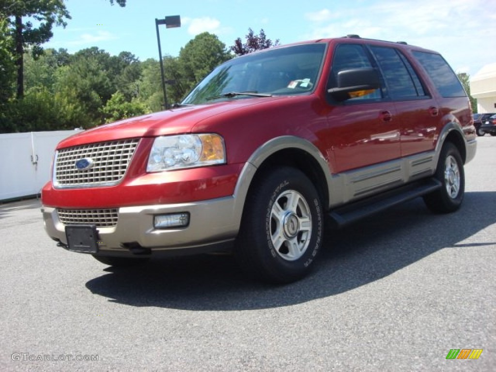 2003 Expedition Eddie Bauer 4x4 - Laser Red Tinted Metallic / Medium Parchment photo #6