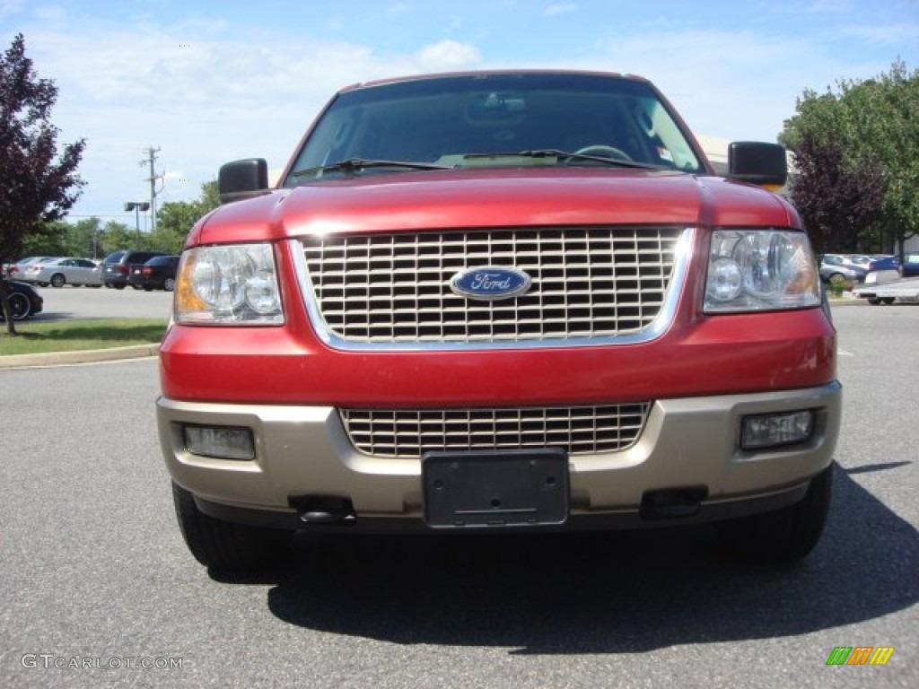 2003 Expedition Eddie Bauer 4x4 - Laser Red Tinted Metallic / Medium Parchment photo #7