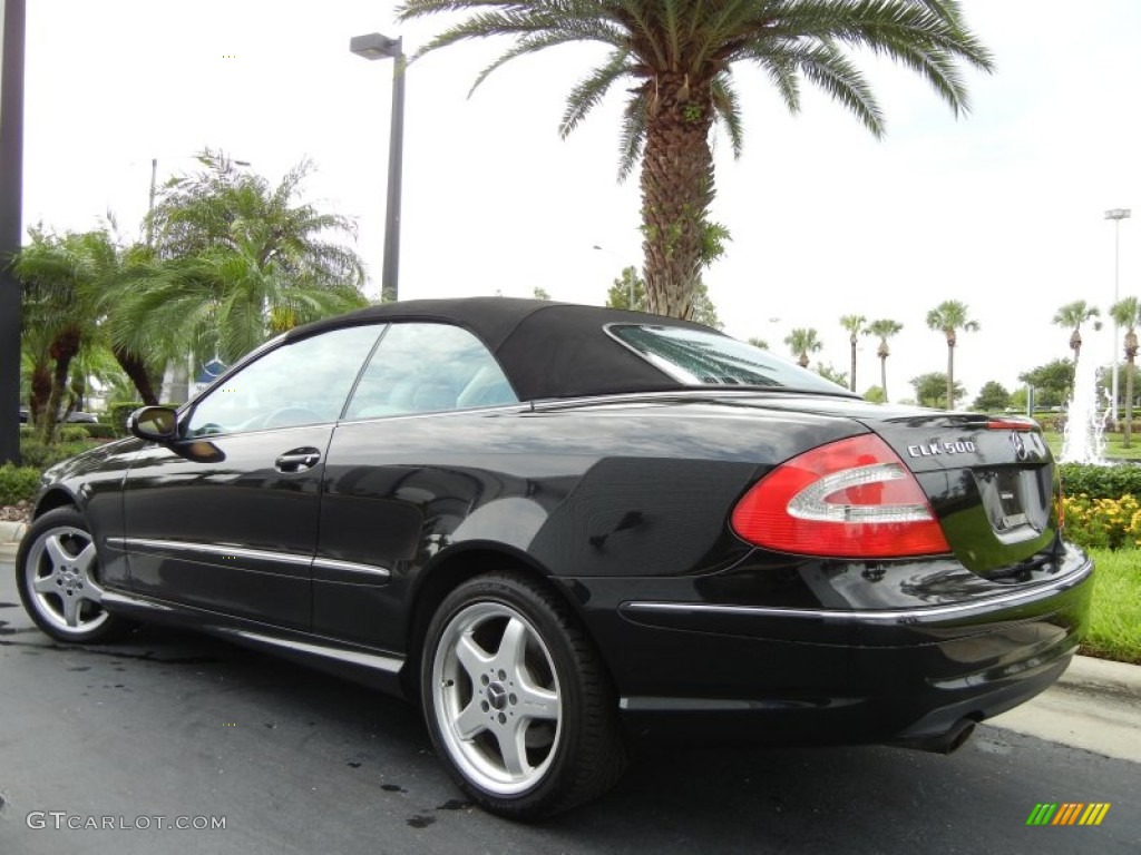 Obsidian Black Metallic 2004 Mercedes-Benz CLK 500 Cabriolet Exterior Photo #66351101