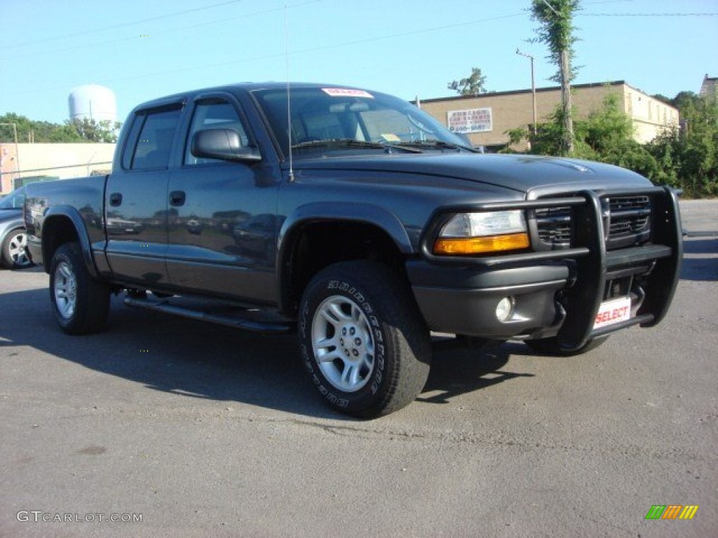 2003 Dakota Sport Quad Cab 4x4 - Graphite Metallic / Dark Slate Gray photo #6