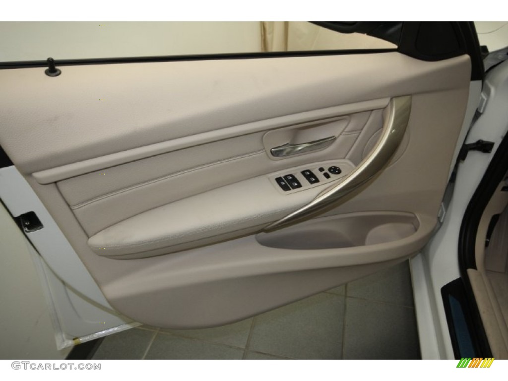 2012 BMW 3 Series 328i Sedan Oyster/Dark Oyster Door Panel Photo #66353888