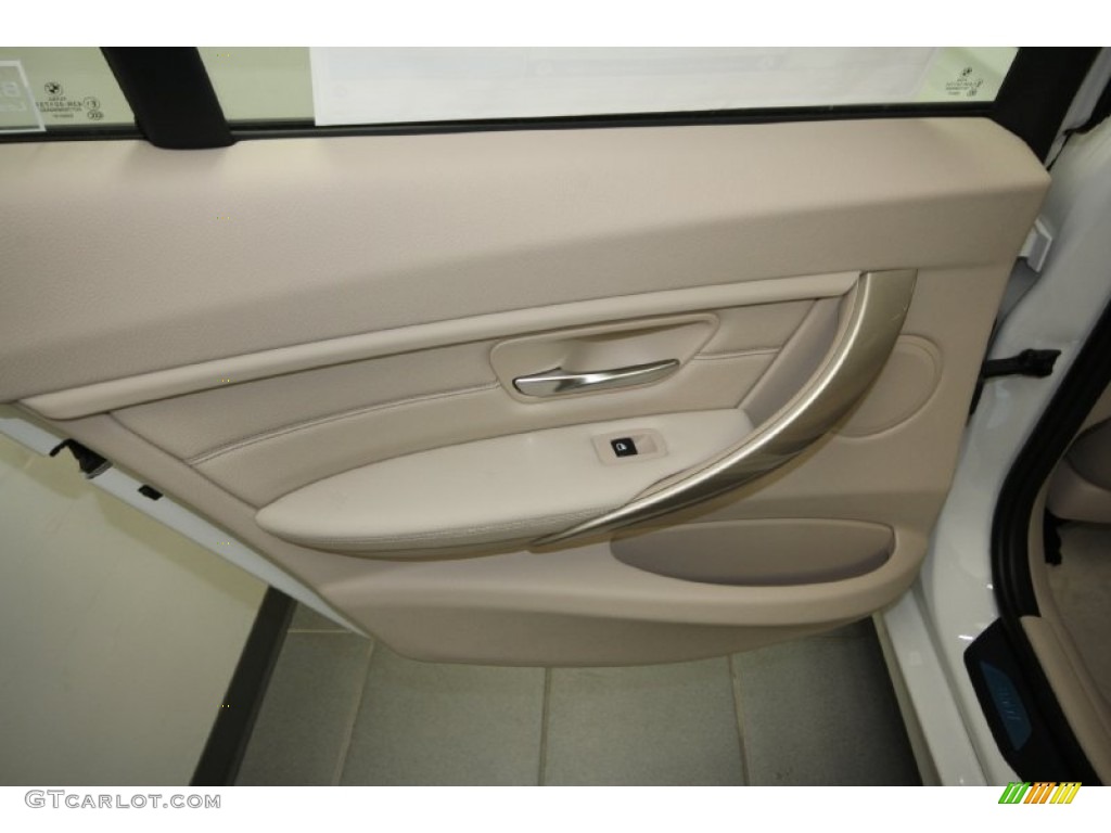 2012 BMW 3 Series 328i Sedan Oyster/Dark Oyster Door Panel Photo #66354032