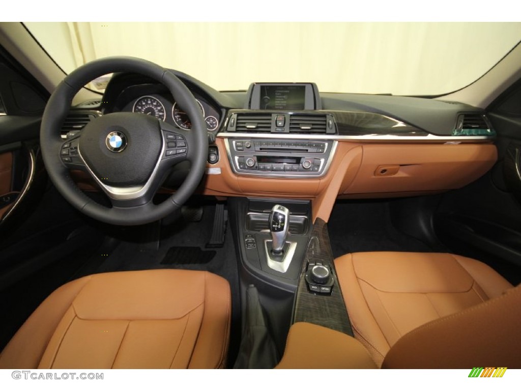 2012 BMW 3 Series 335i Sedan Saddle Brown Dashboard Photo #66354113