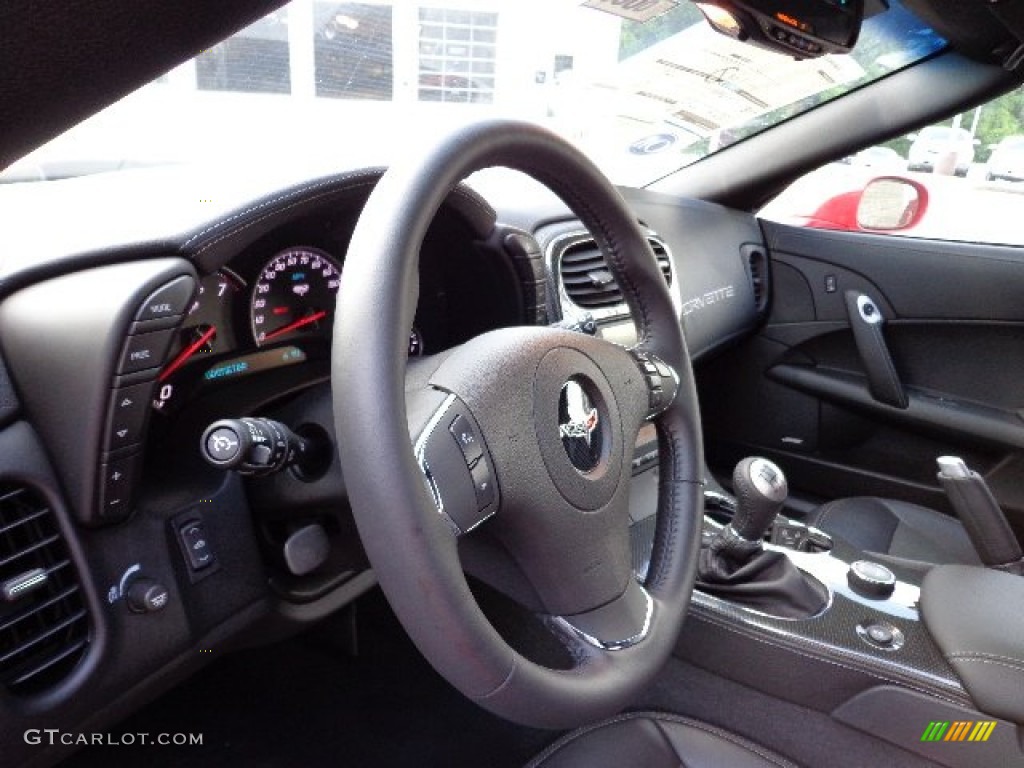 2013 Chevrolet Corvette Grand Sport Convertible Ebony Steering Wheel Photo #66354728