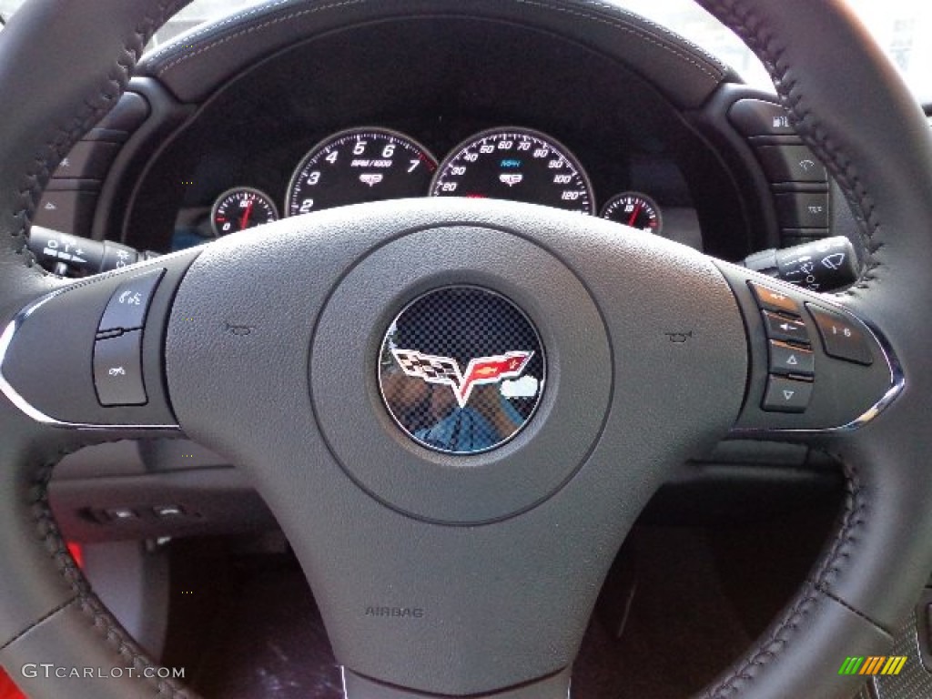 2013 Chevrolet Corvette Grand Sport Convertible Ebony Steering Wheel Photo #66354761