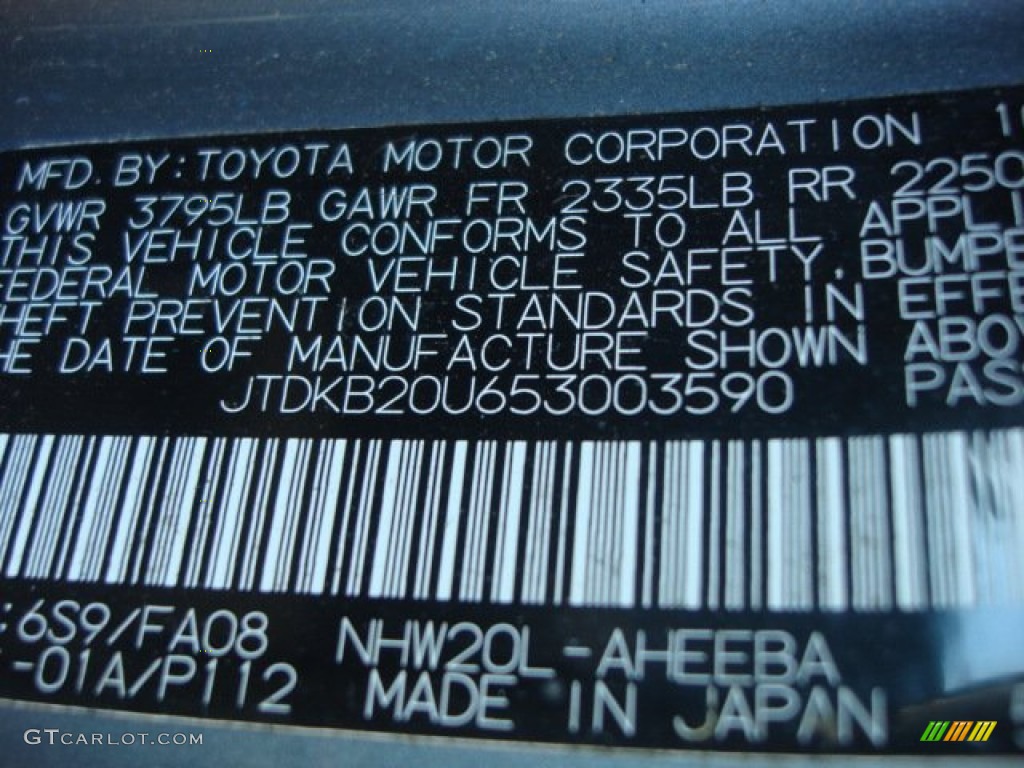 6S9 2005 Toyota Prius Hybrid Parts