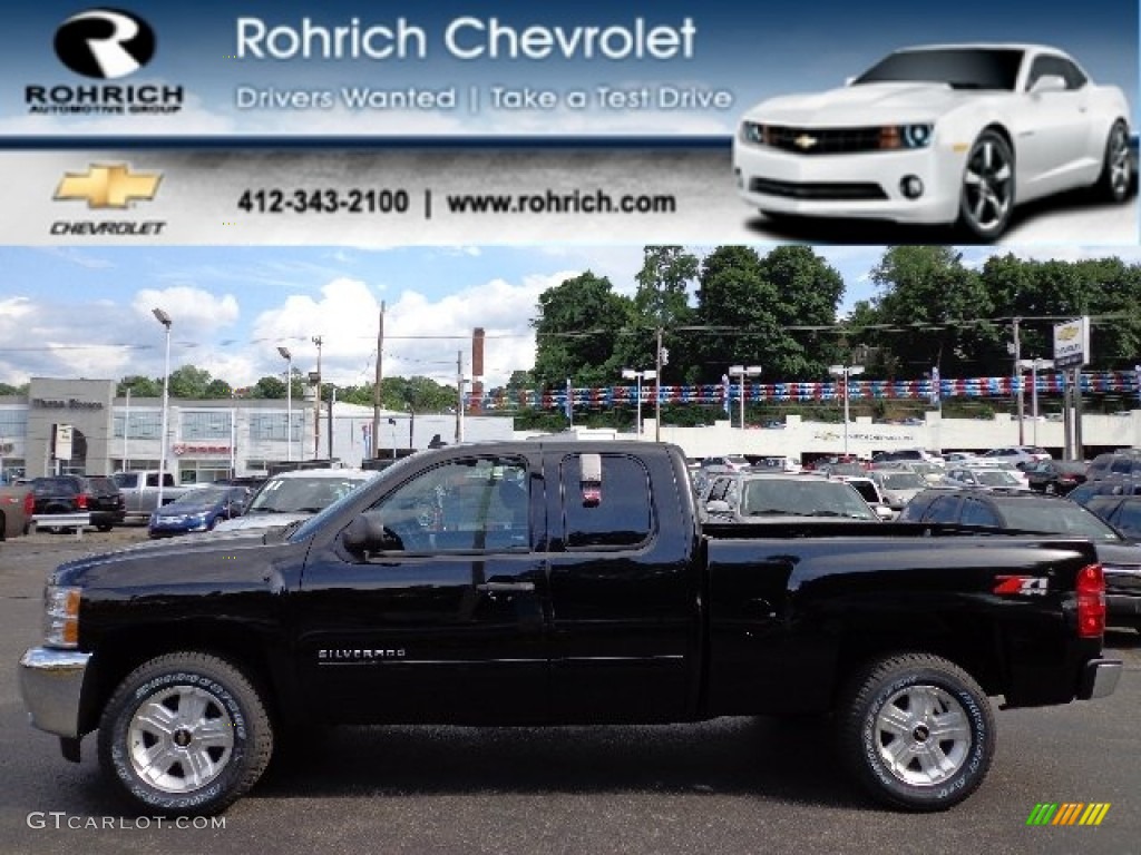 2012 Silverado 1500 LT Extended Cab 4x4 - Black / Ebony photo #1