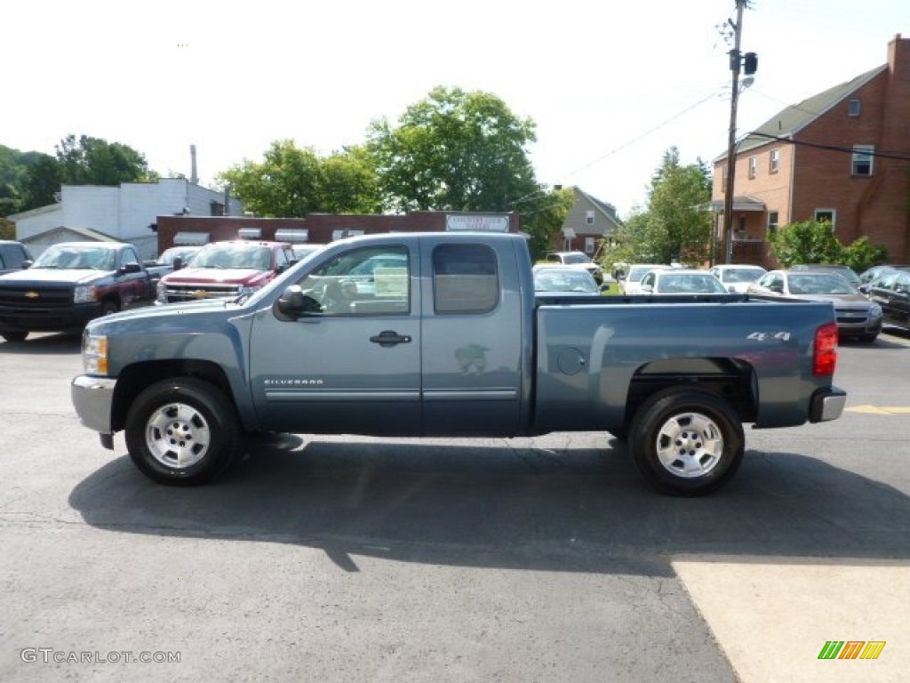 2012 Silverado 1500 LT Extended Cab 4x4 - Blue Granite Metallic / Light Titanium/Dark Titanium photo #4