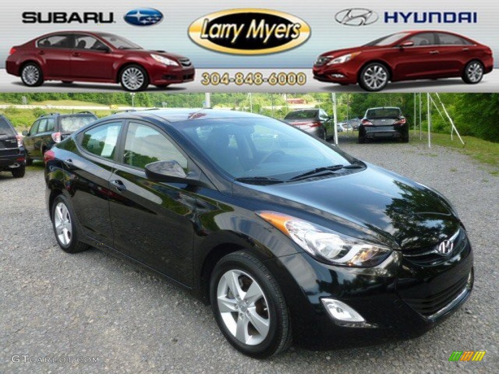 2012 Elantra GLS - Black Noir Pearl / Gray photo #1