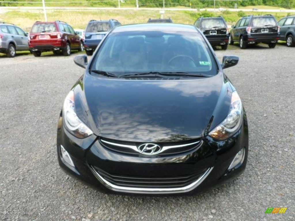 2012 Elantra GLS - Black Noir Pearl / Gray photo #2