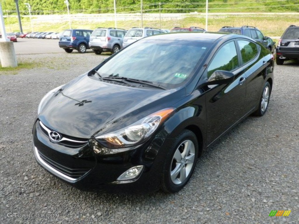 2012 Elantra GLS - Black Noir Pearl / Gray photo #3
