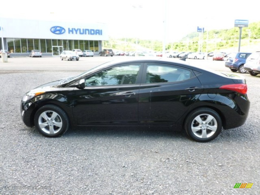 2012 Elantra GLS - Black Noir Pearl / Gray photo #4