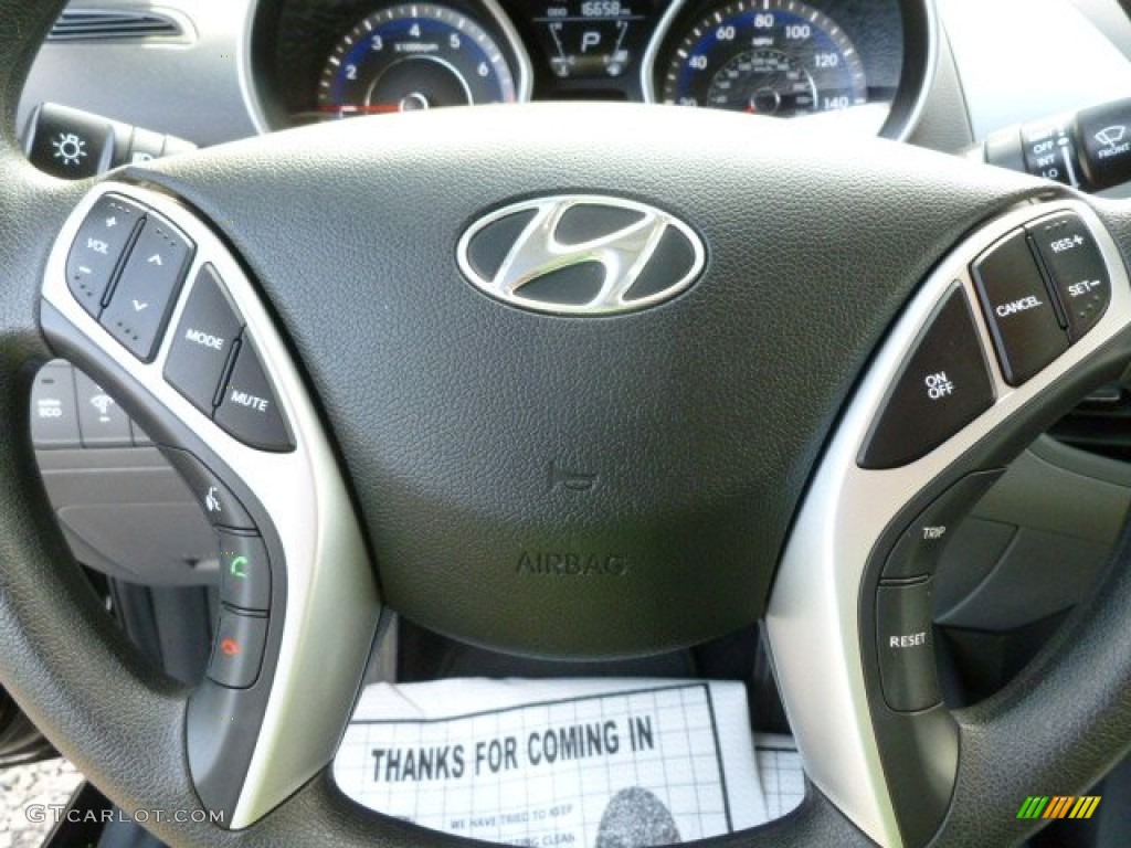 2012 Elantra GLS - Black Noir Pearl / Gray photo #18