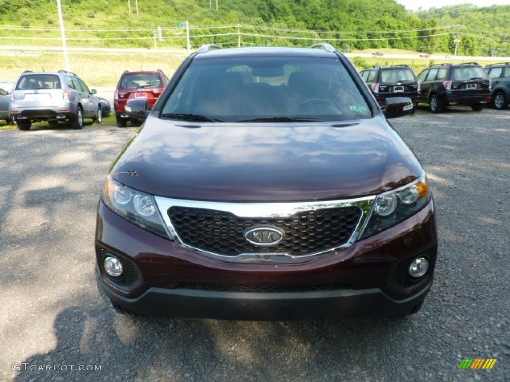 2011 Sorento EX AWD - Dark Cherry / Black photo #2