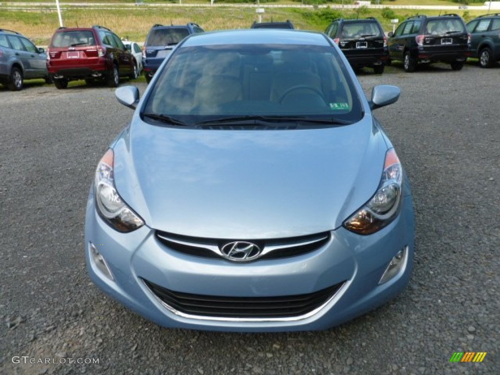 2012 Elantra Limited - Blue Sky Metallic / Beige photo #2