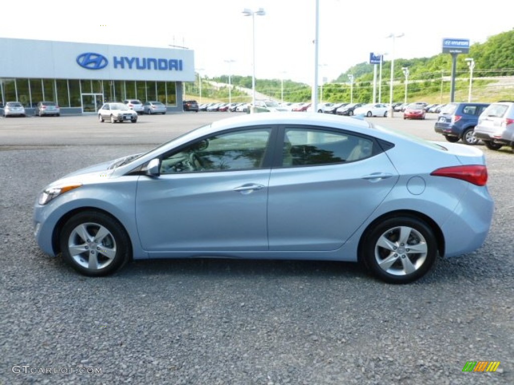 2012 Elantra Limited - Blue Sky Metallic / Beige photo #4