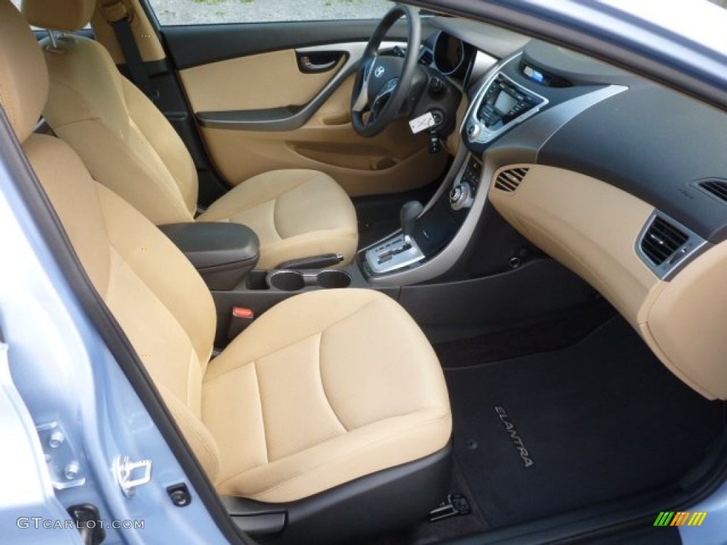 2012 Elantra Limited - Blue Sky Metallic / Beige photo #10