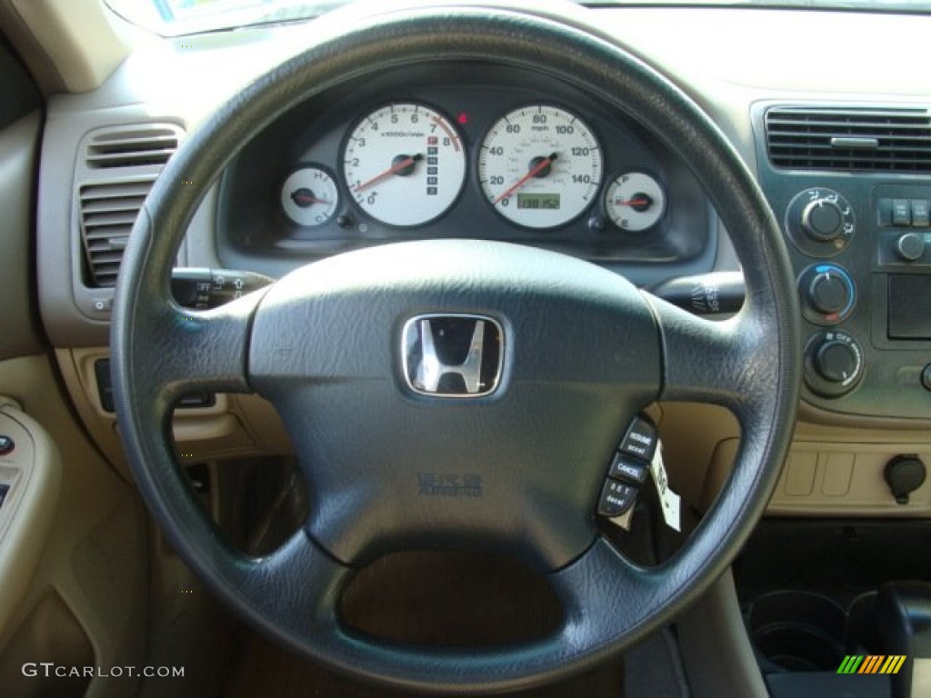 2002 Civic LX Sedan - Clover Green Metallic / Beige photo #10