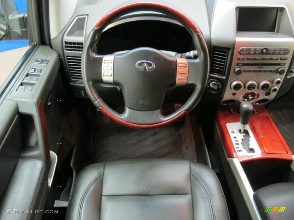 2005 Infiniti QX 56 4WD Graphite Steering Wheel Photo #66365786