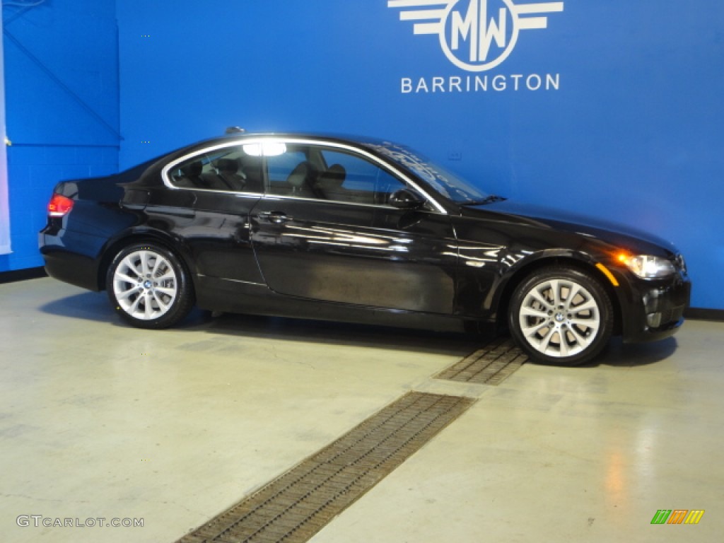 2008 3 Series 335xi Coupe - Black Sapphire Metallic / Black Dakota Leather photo #8