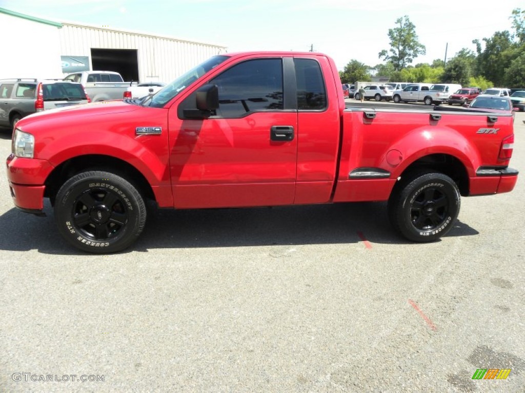 2005 F150 STX Regular Cab Flareside - Bright Red / Medium Flint Grey photo #2