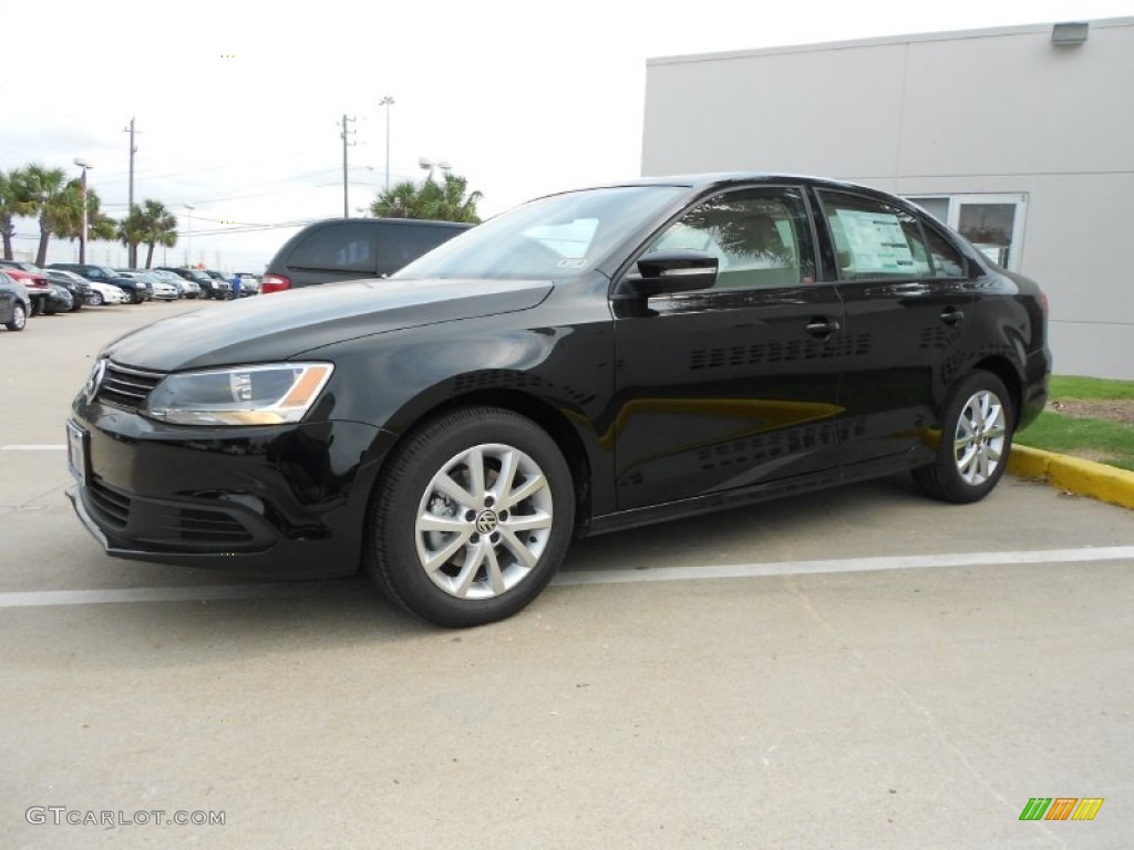 2012 Jetta SE Sedan - Black / Cornsilk Beige photo #3