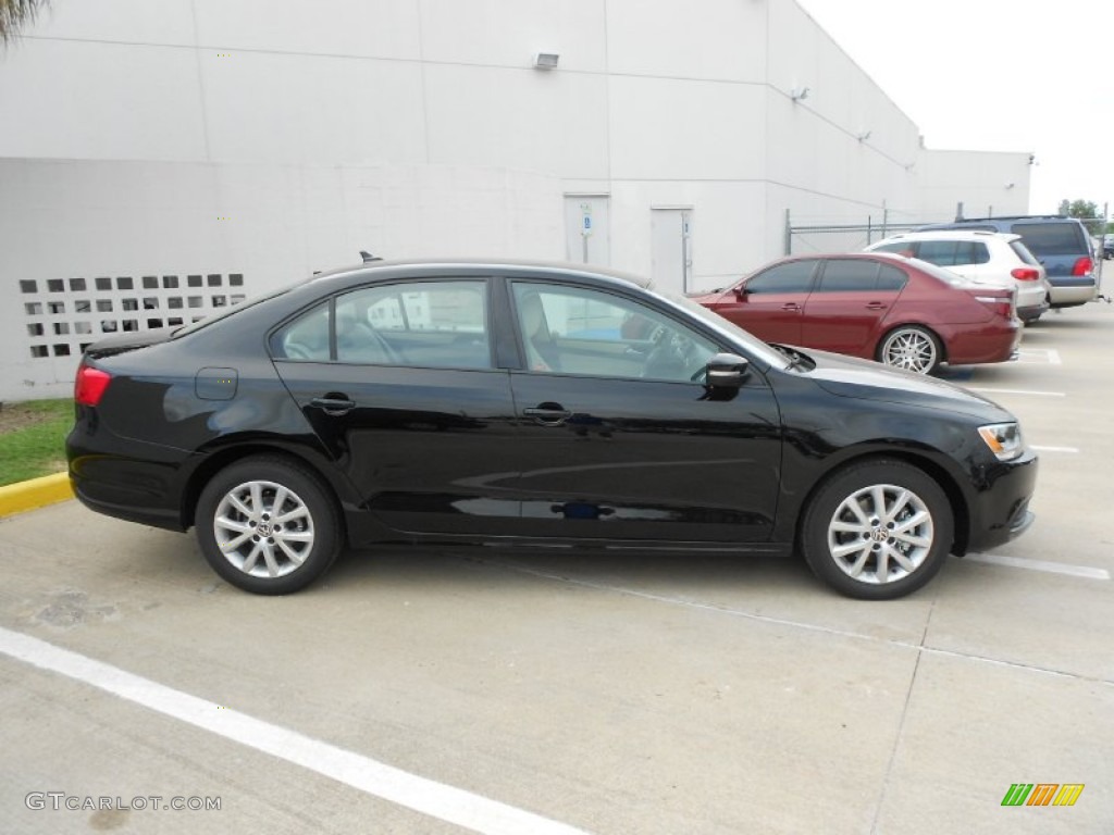 2012 Jetta SE Sedan - Black / Cornsilk Beige photo #8