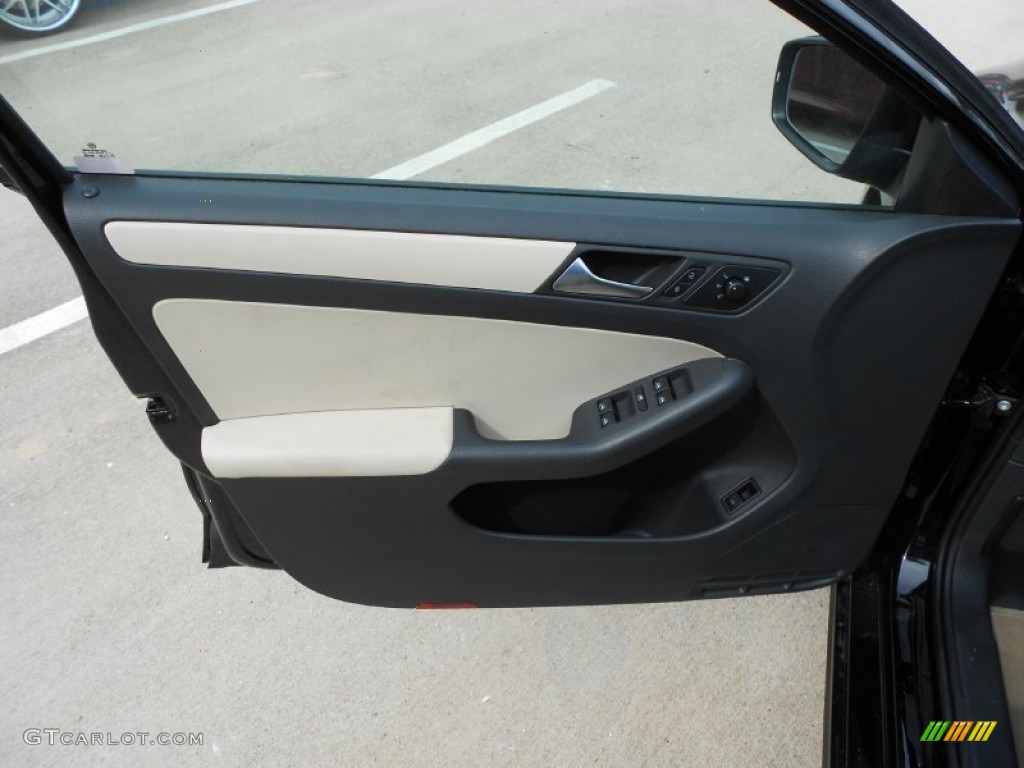 2012 Volkswagen Jetta SE Sedan Cornsilk Beige Door Panel Photo #66368486