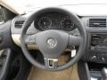 Cornsilk Beige 2012 Volkswagen Jetta SE Sedan Steering Wheel