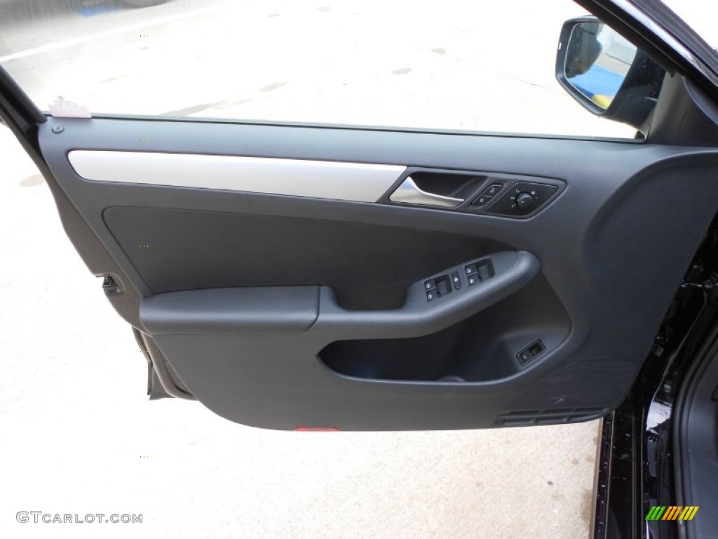 2012 Volkswagen Jetta TDI Sedan Titan Black Door Panel Photo #66371258
