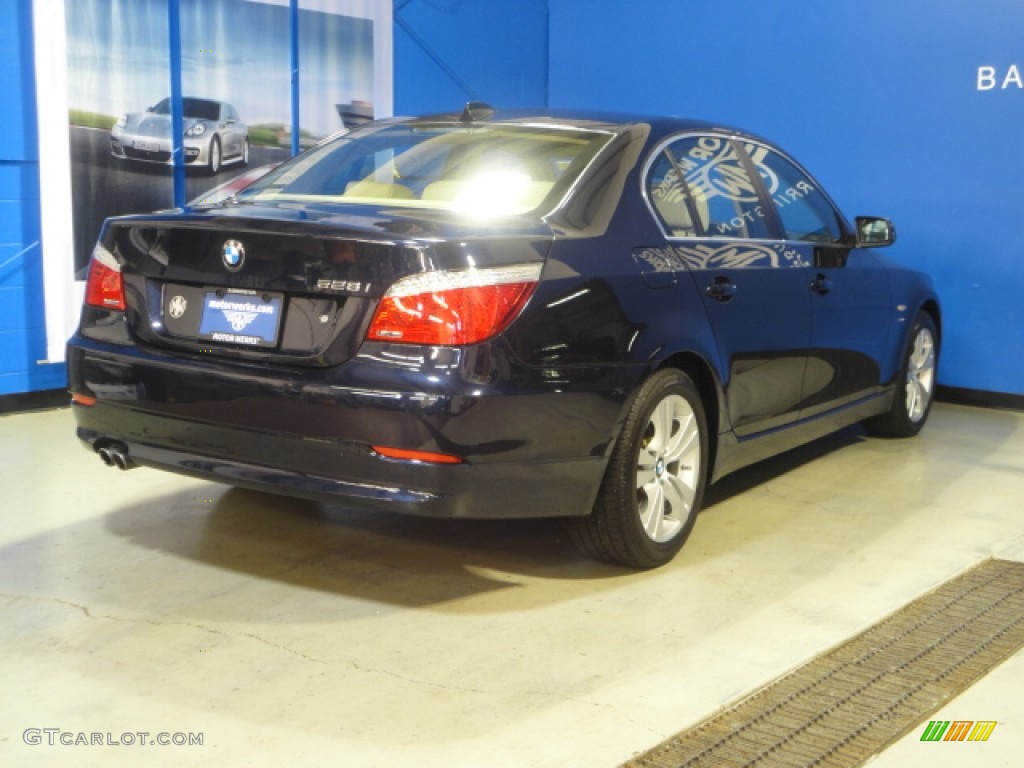 2009 5 Series 528xi Sedan - Monaco Blue Metallic / Cream Beige Dakota Leather photo #7