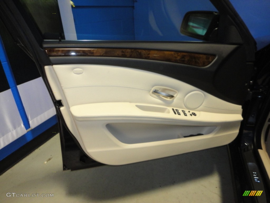 2009 5 Series 528xi Sedan - Monaco Blue Metallic / Cream Beige Dakota Leather photo #9