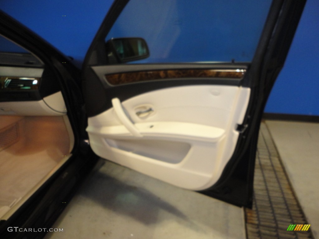 2009 5 Series 528xi Sedan - Monaco Blue Metallic / Cream Beige Dakota Leather photo #25