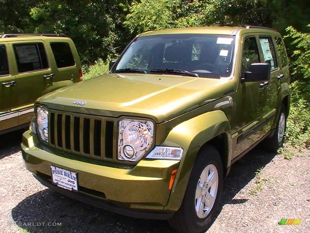 2012 Liberty Sport 4x4 - Rescue Green Metallic / Dark Slate Gray photo #1