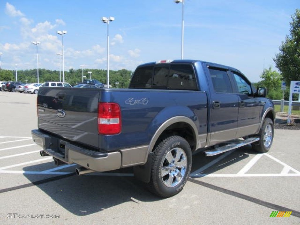2005 F150 Lariat SuperCrew 4x4 - Medium Wedgewood Blue Metallic / Black photo #3