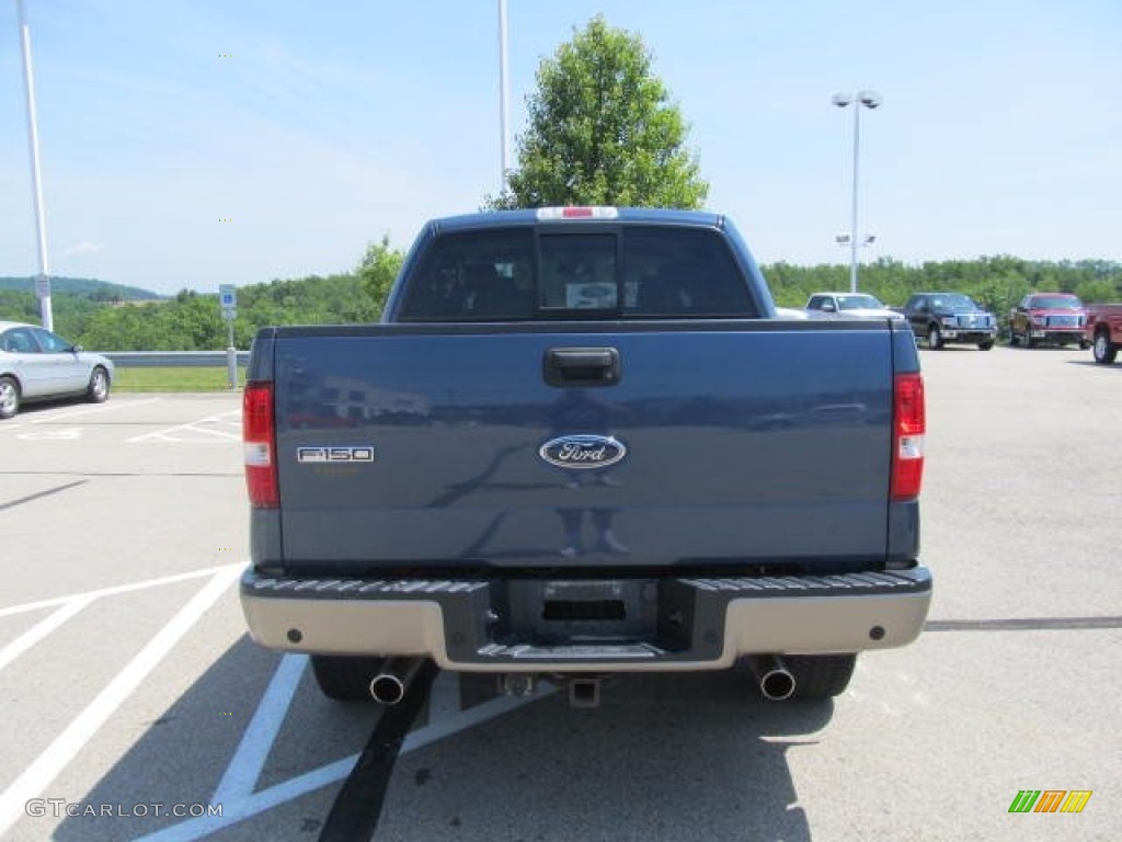 2005 F150 Lariat SuperCrew 4x4 - Medium Wedgewood Blue Metallic / Black photo #4