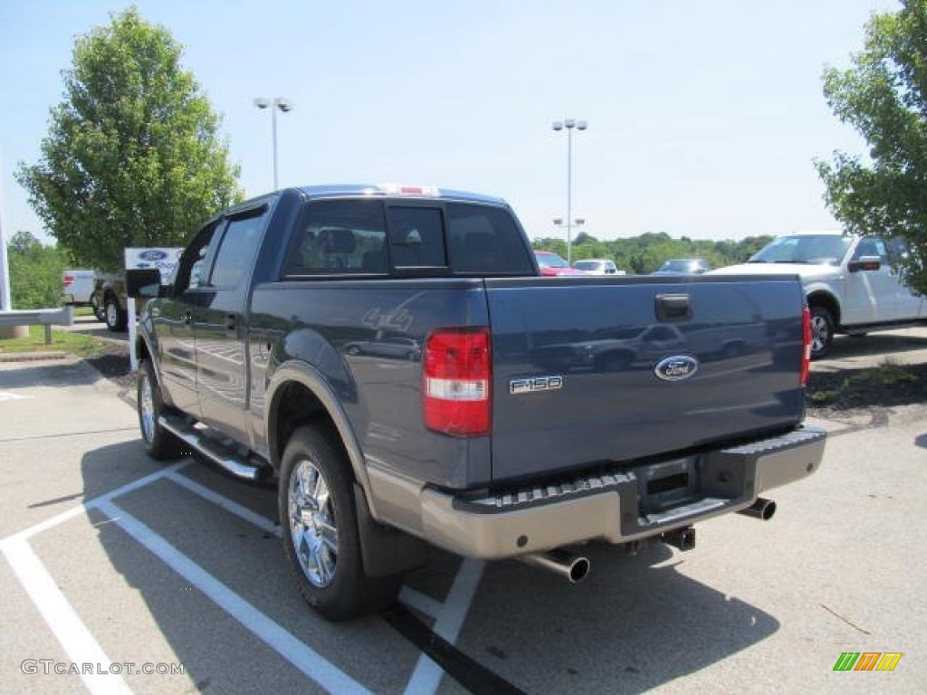 2005 F150 Lariat SuperCrew 4x4 - Medium Wedgewood Blue Metallic / Black photo #5