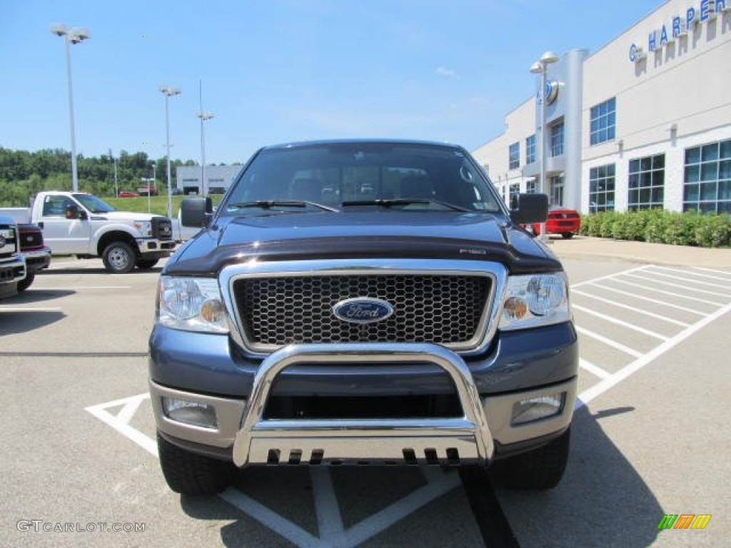 2005 F150 Lariat SuperCrew 4x4 - Medium Wedgewood Blue Metallic / Black photo #10