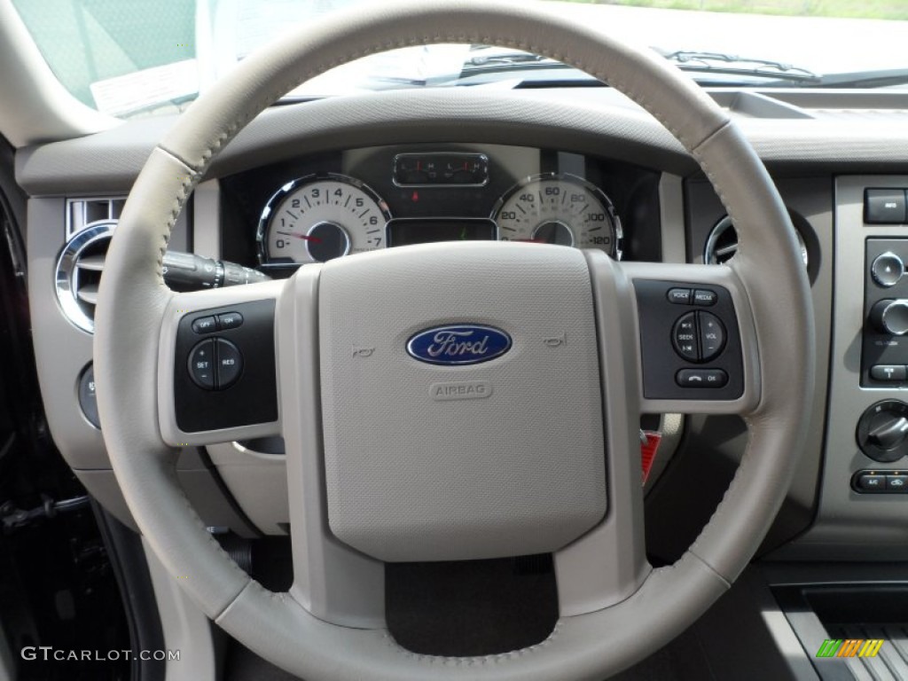2011 Ford Expedition EL XLT Stone Steering Wheel Photo #66376154