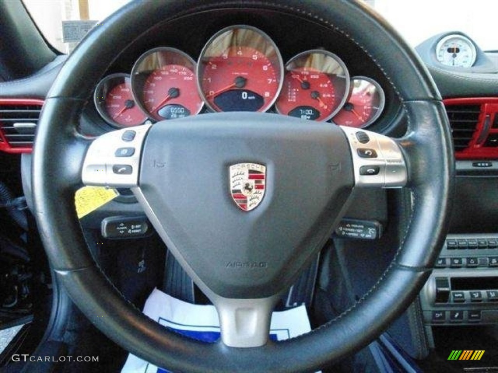 2008 Porsche 911 Carrera 4S Coupe Black Steering Wheel Photo #66378901