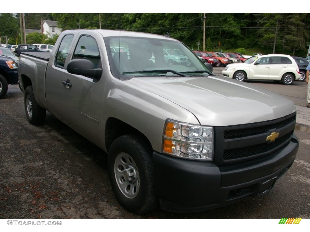 2008 Silverado 1500 Work Truck Extended Cab 4x4 - Silver Birch Metallic / Dark Titanium photo #15