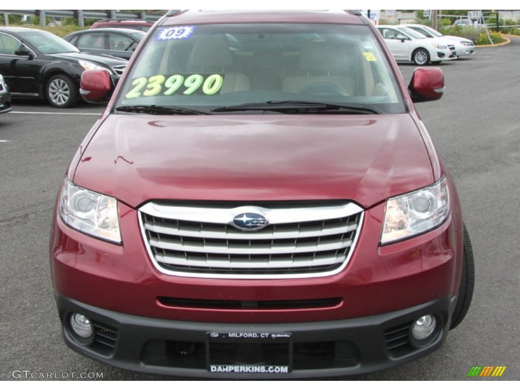 2009 Tribeca Special Edition 7 Passenger - Ruby Red Pearl / Desert Beige photo #3