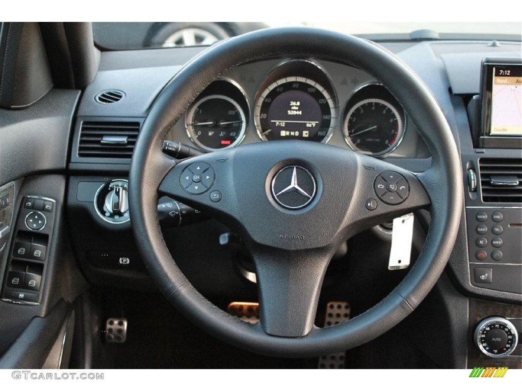 2009 Mercedes-Benz C 350 Sport Black Steering Wheel Photo #66384191