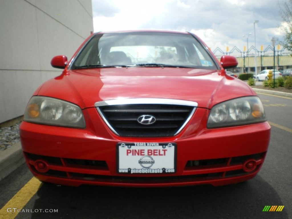 2004 Elantra GLS Sedan - Rally Red / Gray photo #2