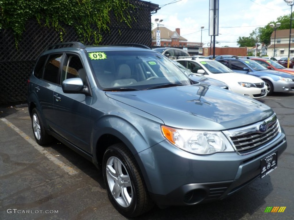 2009 Forester 2.5 X Premium - Sage Green Metallic / Platinum photo #1