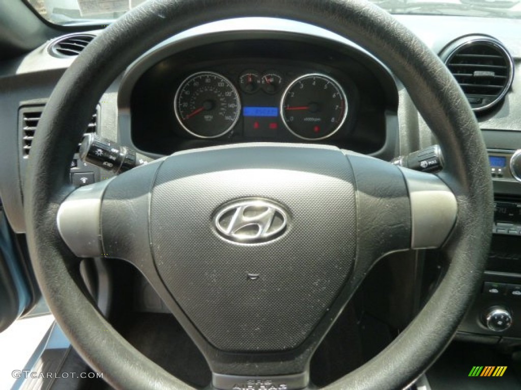 2007 Hyundai Tiburon GS Black Steering Wheel Photo #66387119
