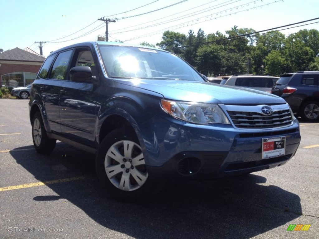 2009 Forester 2.5 X - Newport Blue Pearl / Platinum photo #1